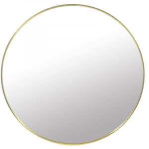 Viking Choice - Miroir rond - Miroir de salle de bain - Miroir mural - ø 80 cm - doré