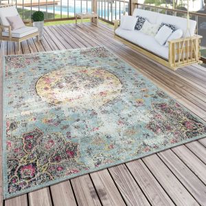 Paco Home - Tapis Intérieur Extérieur Orient Turquoise Rose Jaune 240x340 cm