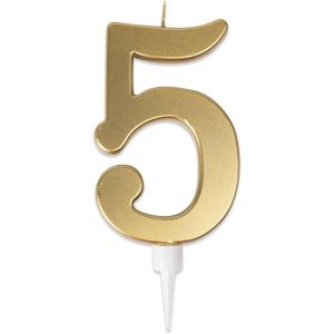 Ruedelafete Bougie anniversaire G&eacute;ante OR chiffre 5