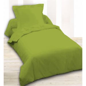 Image de Univers d&eacute;cor Housse de couette 140 x 200 unie anis 100% Coton / 57 Fils/cm2 - UNIVERS D?COR