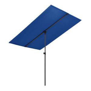 Image de VidaXL Parasol d'extérieur avec mât en aluminium 180x130 cm Bleu azuré