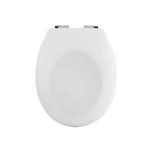 Spirella Abttant Wc Thermo Dur NEELA Blanc Mat - Charni&egrave;res ABS Chrom&eacute;