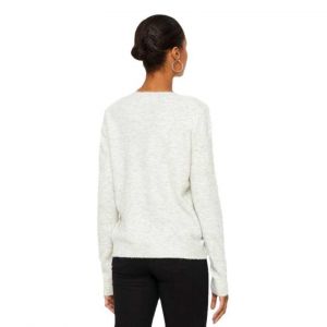 Image de Vero Moda Encolure En Dentelle Pull En Maille Women grey Light Grey Melange - Taille S