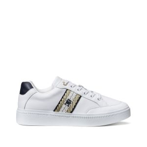 Tommy Hilfiger Chaussures casual basses style baskets avec logo sur le c&ocirc;t&eacute; et d&eacute;tails contrastants Blanc - Taille 36