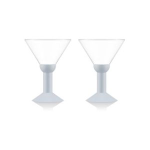 Image de Bodum Set de 2 coupes à Martini Oktett en plastique avec pied gris 200 ml Blanc