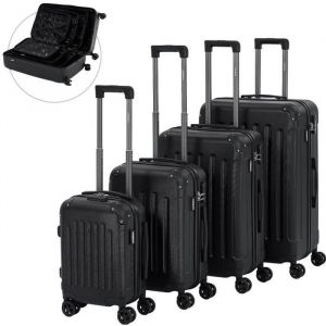 Arebos Lot de 4 valises de voyage - Coque rigide en ABS - Avec poignée télescopique - Serrure TSA avec roulettes à 360° - S-M-L-XL