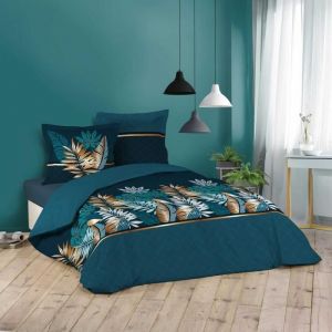 1001kdo - Parure housse couette 240x220 cm Feuilles Alianor