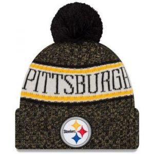 A New Era Bonnet Bonnet avec pompon Pittsburgh Steelers NFL sport knit doublé pol