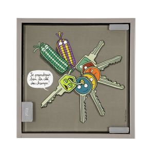 Image de Derrière la porte Armoire à clés Scoubidou en métal (25 x 25 cm)