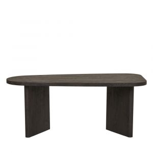 Table basse organique en bois 100x50cm - Bois foncé - Melo