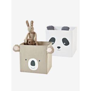 Vertbaudet Lot de 2 bacs en tissu Panda koala