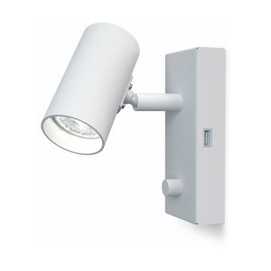 Applique murale blanche USB à droite Tyson - Belid