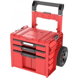 Qbrick - System pro Cart 2.0 Plus Drawer 3 Red Ultra hd Bo&icirc;te mobile personnalis&eacute;e sur roulettes 520 x 415 x 660 mm 12 l 2x 4,5 l poign&eacute;e