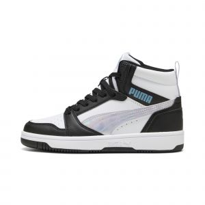 Puma Chaussures rebound v6 mid, noir-lilas, fille