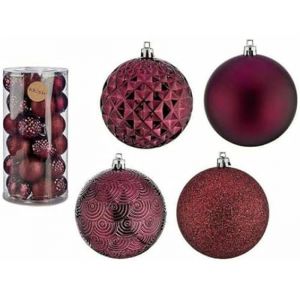 Krist Set de boules de Noël Violet 8 cm PVC 4 unités