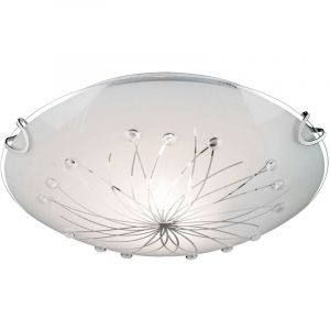 Globo Plafonnier blanc chrome Calimero 1xE27 D.250 H.60