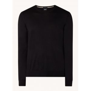 Hugo Boss Pull droit en laine vierge Noir BOSS - Couleur Noir - Taille XXL