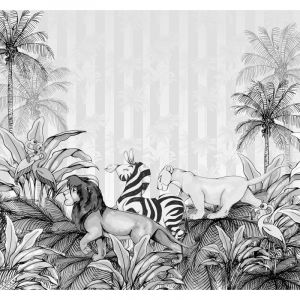 Image de Komar Papier Peint Intissé Le Roi Lion Disney monochrome 300 cm x 280 cm