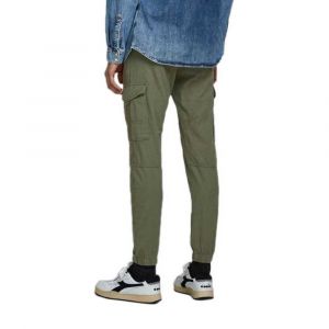 Image de Jack & Jones JJIPAUL JJFLAKE Linen AKM 982 STS Pantalons, Vert Olive, 30W / 32L Homme