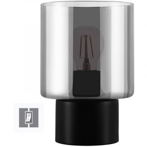 Eglo Lampe de table Gorosiba Noir-Transparent h: 22 ø: 15cm avec interrupteur de câble
