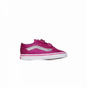 Vans Old Skool V Glitter Rose/blanc - Bébé -