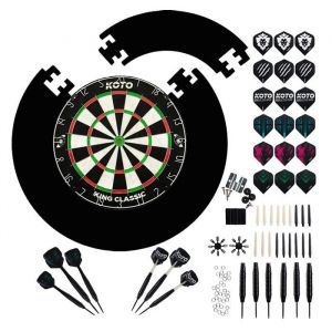 KOTO - Classic Edition Noir Cible Flechette (Dimensions Officielles) Dartboard Incl. 4pcs Surround 2