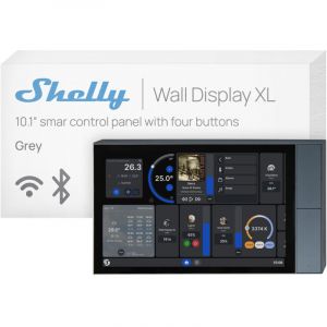 Shelly &Eacute;cran Mural Xl Argent&eacute; - Panneau De Commande Intelligent Wi-Fi - Thermostat - Relais 5 A Int&eacute;gr&eacute; - Conducteur N&eacute;cessaire