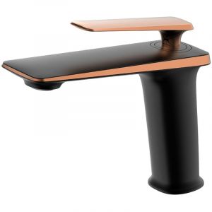 Robinet mitigeur lavabo Noir & Or rose - Brittia