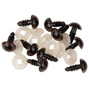 Image de Rayher Yeux de sécurité en plastique - 8 mm - Marron avec pupilles - 10 pcs