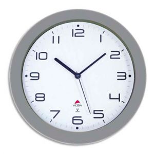 Alba Horloge murale radio Pilotée Hornew - diamètre 30 cm - gris métal