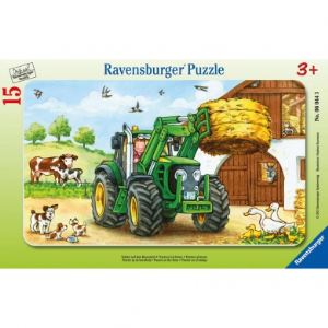Ravensburger Puzzle cadre: Tracteur à la ferme 15 pièces
