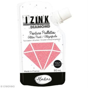 Aladine Peinture pailletée Izink Diamond - Corail - 80 ml