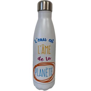 Enesco Bouteille isotherme en inox L'eau est l?âme de la Planète