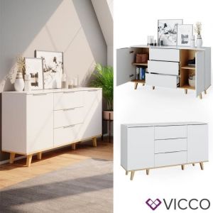 Buffet "Nautica" 138cm Blanc/Hêtre Vicco