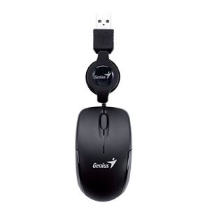 Genius Micro Traveler - Mini souris optique avec câble rétractable USB