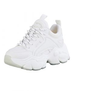 Image de Buffalo Baskets Basses Binary C pour Femme - Baskets Chunky - Semelle marquante - Blanc - Blanc, 39 EU