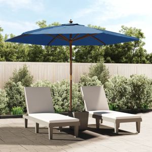 VidaXL Parasol de jardin avec m&acirc;t en bois bleu azur&eacute; 299x240 cm