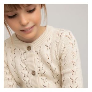Gilet boutonnée en maille ajourée