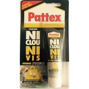 Pattex Colle mastic multi-supports Ni clou ni vis Easy power, blanc, 52g