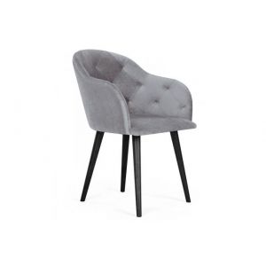 Declikdeco Fauteuil en Velours Argent SALVATOR