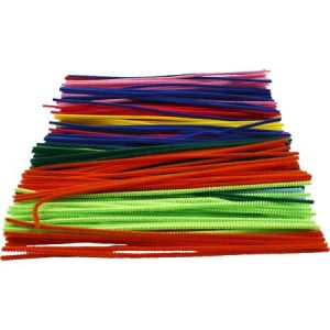 Creotime Fil chenille couleurs assorties - 4 mm x 30 cm - 300 pcs