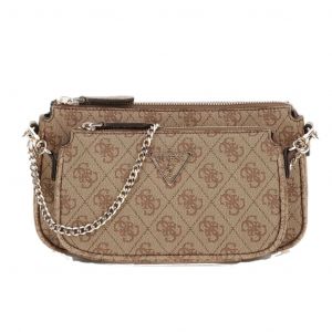 Guess Umhängetasche Noelle Double Pouch Crossbody Umhängetaschen 1 ct Braun Damen (98.39 € / 1 ct)