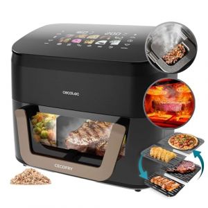Cecotec Friteuse à air Cecofry 11L 2900W avec fumoir, gril et double seau Sync/Match