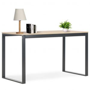 VidaXL Bureau d'ordinateur Noir et ch&ecirc;ne 120x60x73 cm