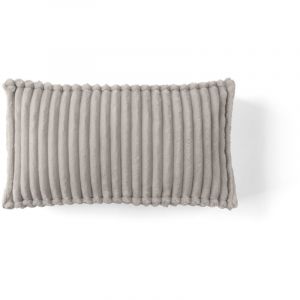 Stella - coussin - en velours côtelé grosses côtes - 32x57 cm - Gris clair