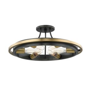 Boutica-design Plafonnier Chambers 6x40W E27 Laiton Bronze