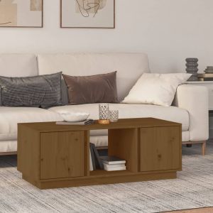 VidaXL Table basse Marron miel 110x50x40 cm Bois massif de pin marron miel