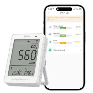 Sonoff Moniteur Intelligent de Qualit&eacute; d'Air Int&eacute;rieur, D&eacute;tecteur de CO2/Temp/Humidit&eacute;
