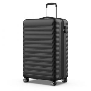 NUMADA - Valise Grande Taille 25Kg Upfly 28' ABS (75x49x29cm) avec Fermeture à Combinaison et 4 roulettes Doubles 360 Couleur - Noir