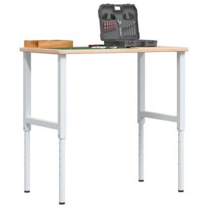 VidaXL Établi 100x60x(71,5-98) cm bois de chêne massif rectangulaire, table de travail, poste de travail, table de travail en bois, établi en bois